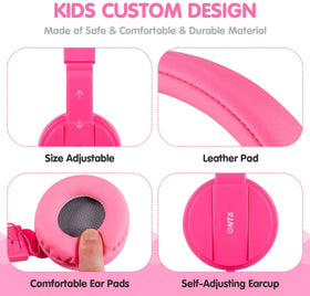 ONTA Kids Headphones pink noise-canceling reduces distractions.
