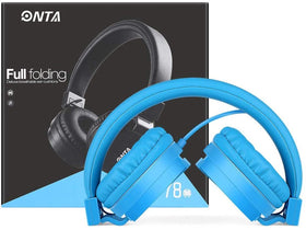 ONTA Kids Headphones blue lightweight construction for portable use.