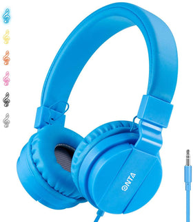 ONTA Kids Headphones in blue, over-ear design for all-day listening comfort.