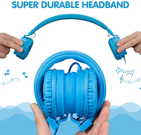 ONTA Kids Headphones blue reinforced connectors resist rough handling.