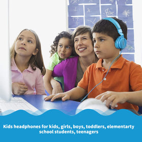 ONTA Kids Headphones blue travel-ready option for plane and car rides.