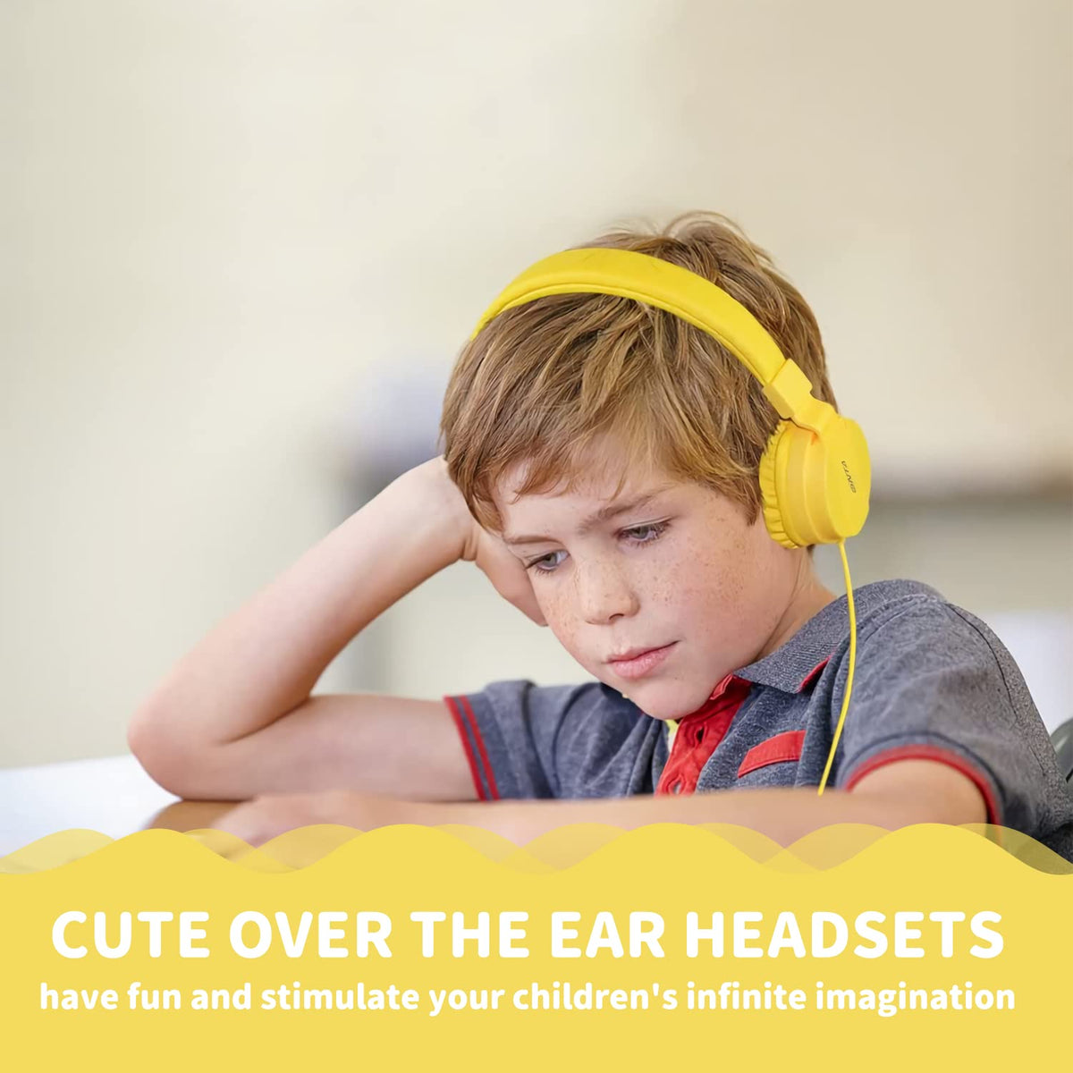 ONTA child using headphones with tablet for schoolwork and quiet focus