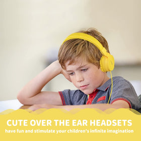 ONTA child using headphones with tablet for schoolwork and quiet focus