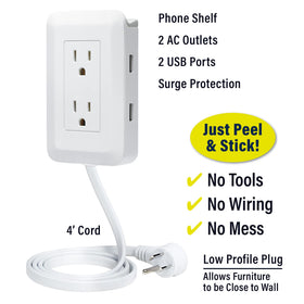 Ontel Presto Plug adhesive backing visible for easy stick-on installation