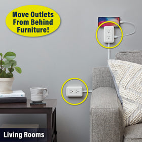 Ontel Presto Plug cord length shown with ruler to illustrate 4 ft reach