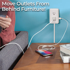 Ontel Presto Plug on bedside nightstand charging devices for easy access