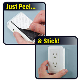 Ontel Presto Plug side profile mounted on wall demonstrating low-profile benefit