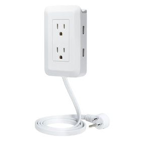 Ontel Presto Plug top shelf detail holding a phone safely while charging