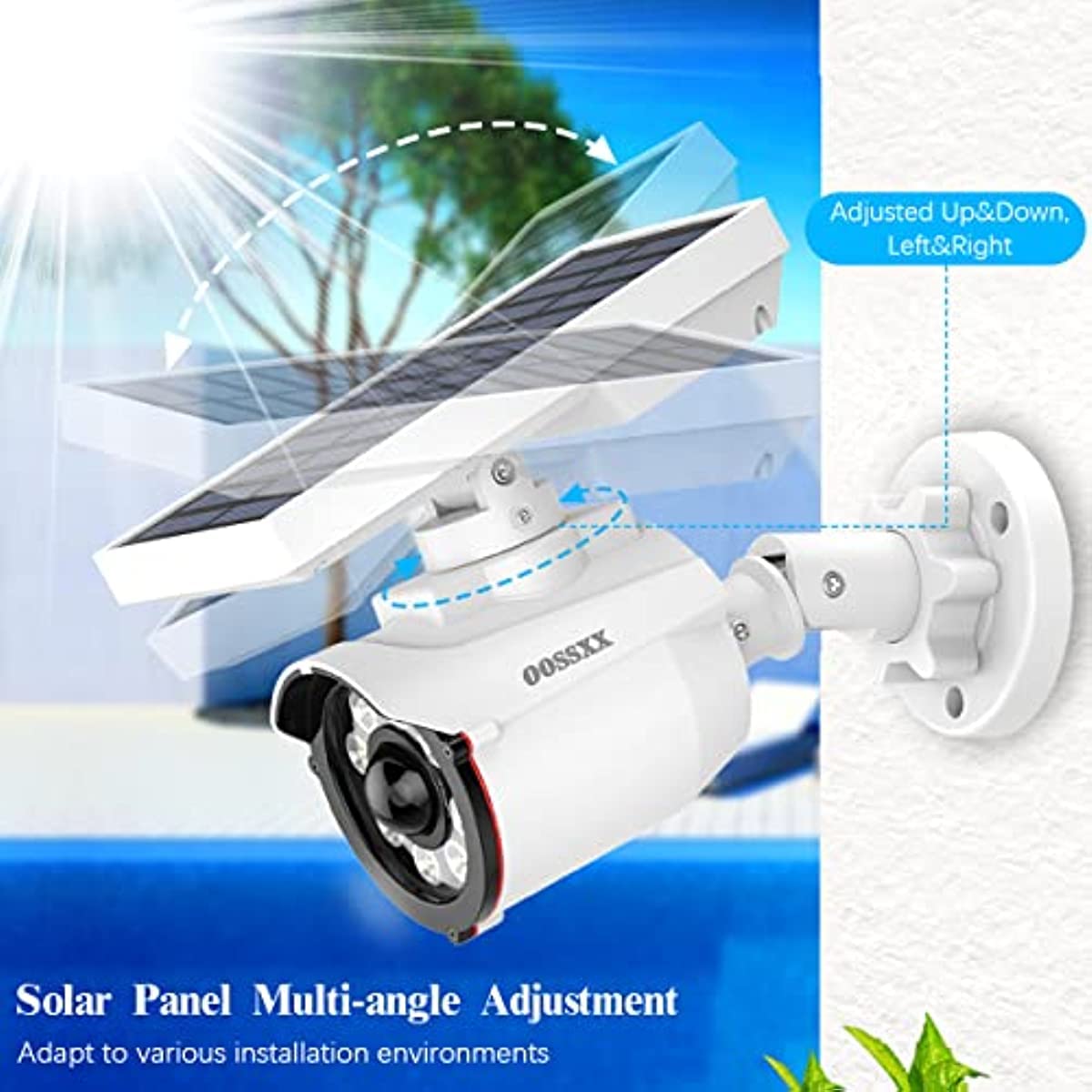 OOSSXX simulated-camera side view showing solar panel and mounting potential