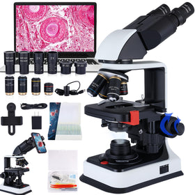 OOZSTAR binocular microscope head with 360° rotation for collaborative viewing.
