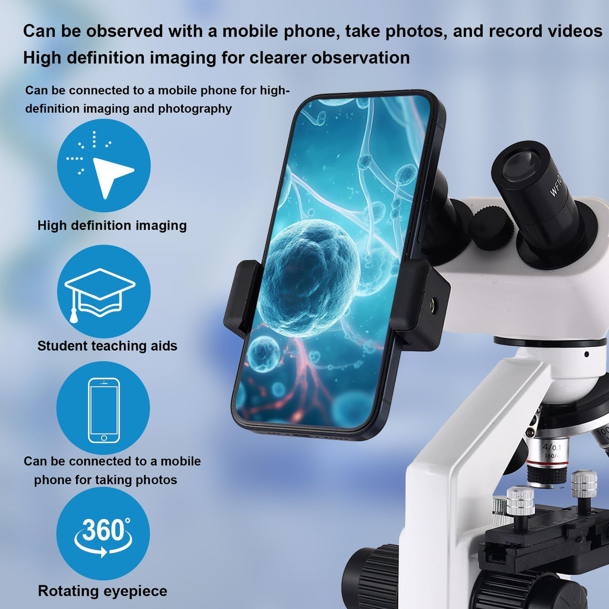 OOZSTAR binocular microscope 4x-10x-100x objectives offering versatile magnification