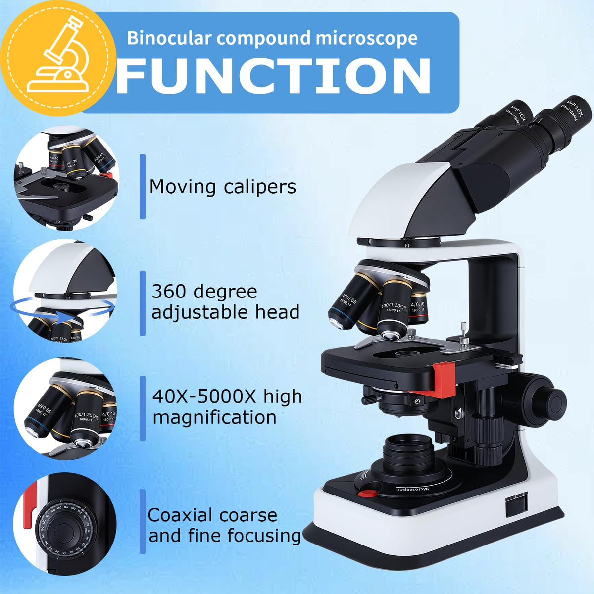 OOZSTAR dual-focus handwheels for precise, easy slide focusing.