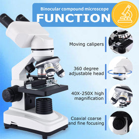OOZSTAR binocular microscope dual LED illumination for bright samples in any setting