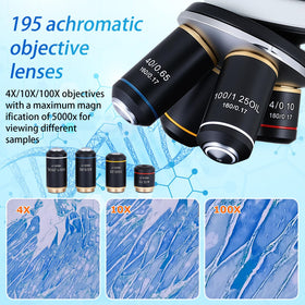 OOZSTAR 4X-100X objectives and 25x eyepieces for versatile viewing options.