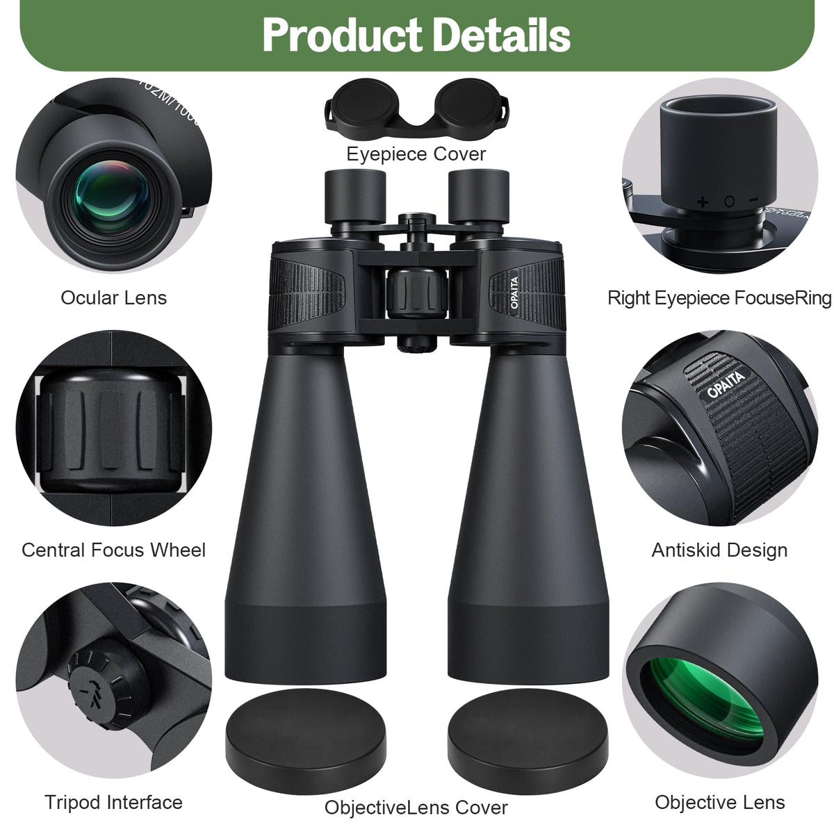 OPAITA binoculars with protective case for dry storage and travel.