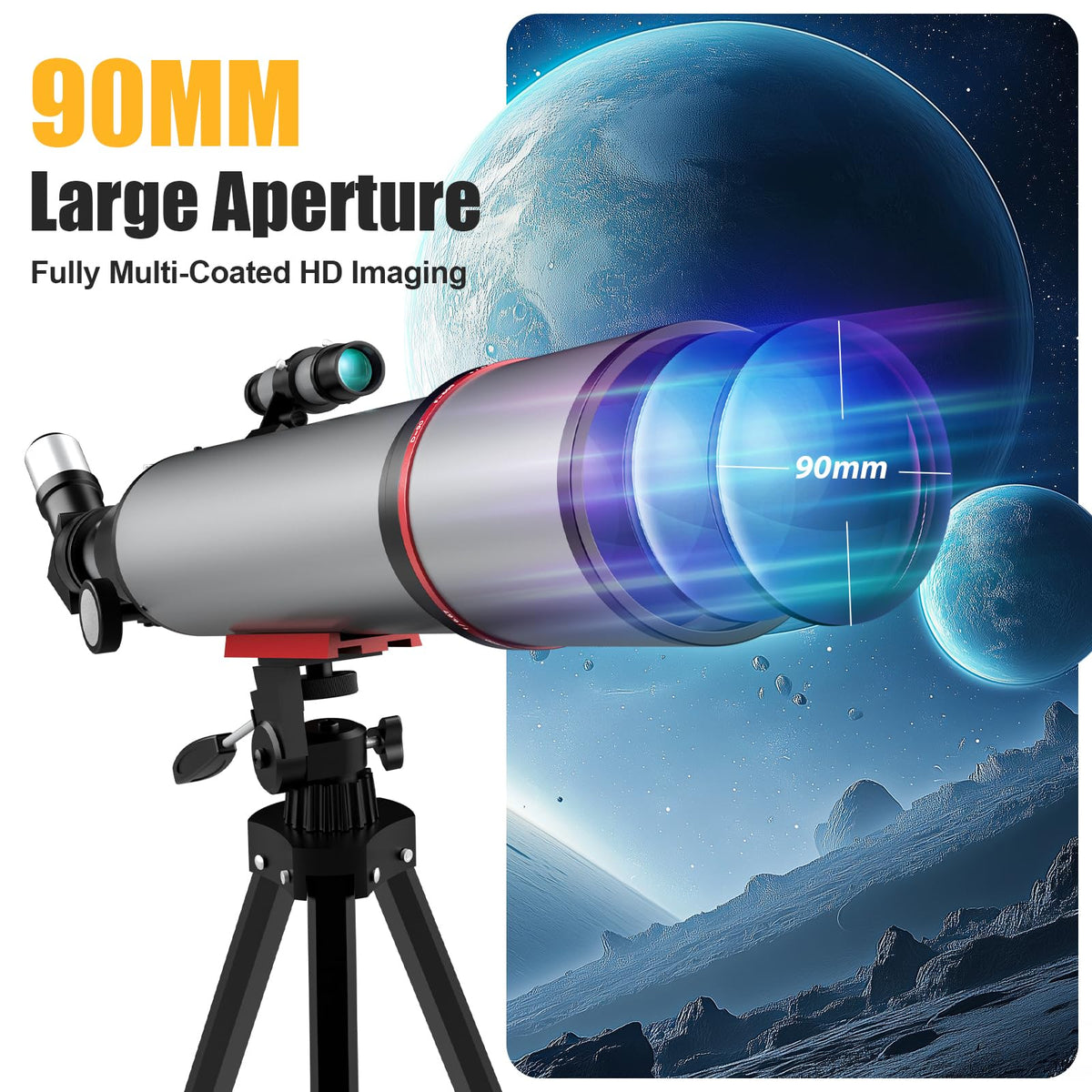 Opaita telescope with 600mm focal length enables clear planetary details and wide viewing
