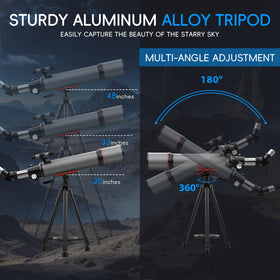 Opaita telescope aluminum tripod provides stable, shake-free viewing