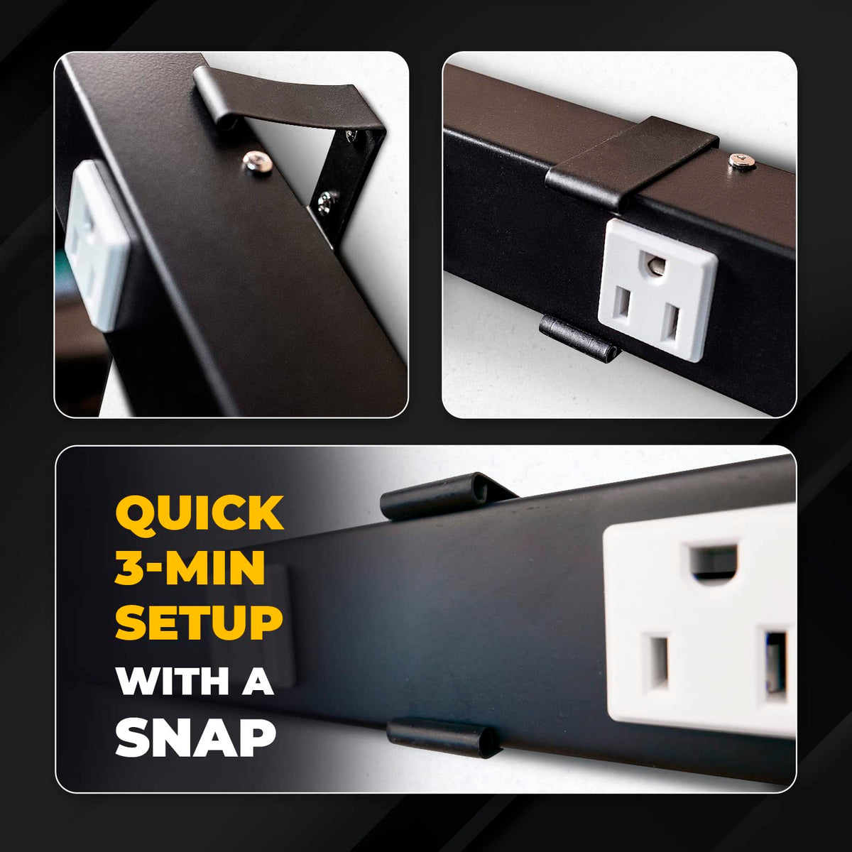 Opentron wall-mount setup keeps outlets off countertops for easy reach.