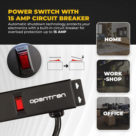 opentron top outlets detail showing easy access and organized plugging benefit
