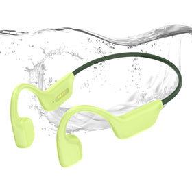 Opinta front view of headphones and packaging showing product and benefits