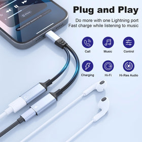 Opluz 2in1 lightning adapter audio for high-quality audio while charging