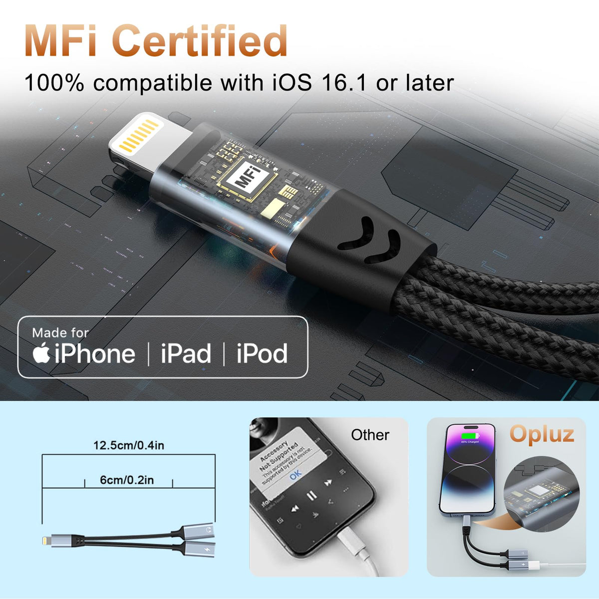 Opluz Fast charging 2.4A support while listening or gaming
