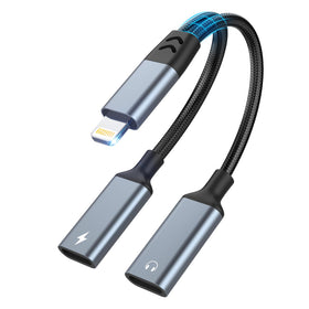 Opluz iPhone splitter charging and headphone setup for convenient simultaneous use
