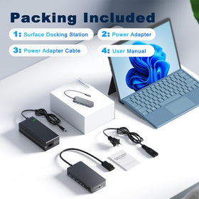 OPLUZ Surface Dock compatible scene with multiple Surface devices