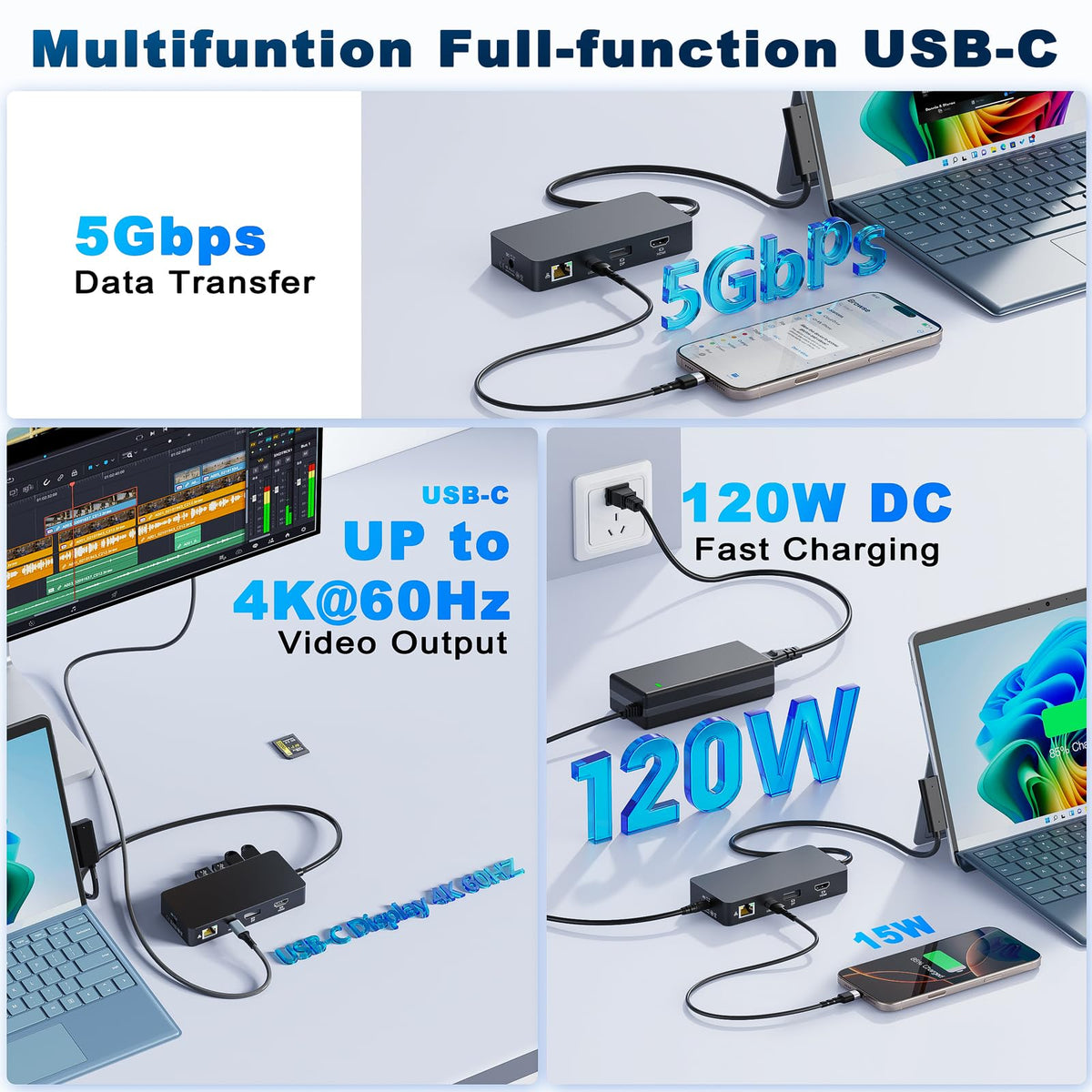 OPLUZ surface dock SD and TF slots for quick media transfer