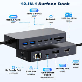 OPLUZ Surface Dock triple display setup enabling efficient multitasking