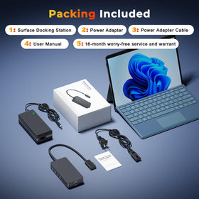 Opluz Surface Docking Station broad compatibility across Surface family ensures plug-and-play use.