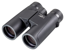 Opticron Oregon 4 PC Oasis 10x42 binocular close-up showing rugged waterproof build for field use