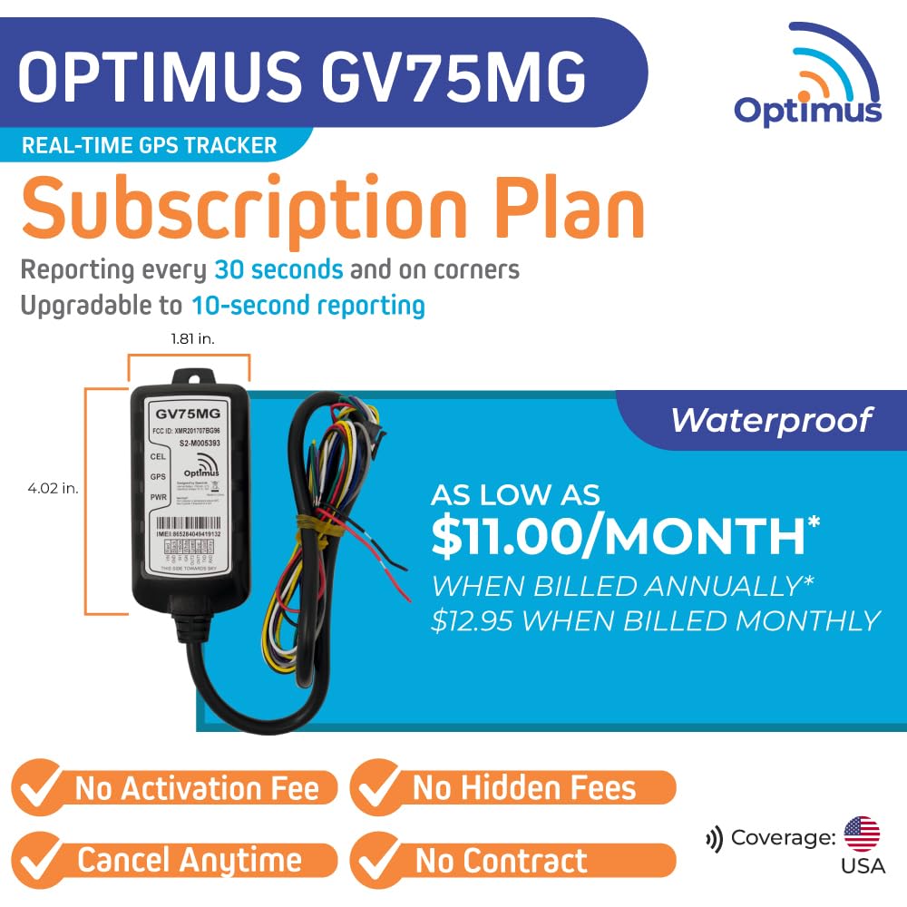 Optimus GV75MG wiring connection detail with two-wire installation for reliable power