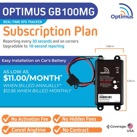 Optimus installation showing battery connection for quick hardwired setup.