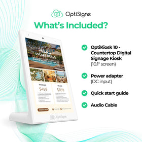 OptiSigns OptiKiosk 10 background music option adding ambience in cafes