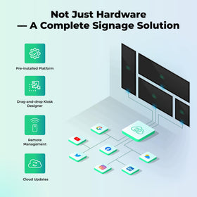 OptiSigns OptiKiosk 10 compact sleek design for reception areas