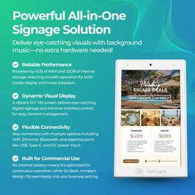  OptiSigns OptiKiosk 10 software access with templates for quick, professional displays