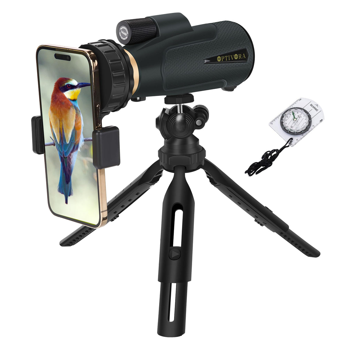OPTIVORA 14x60 monocular for birdwatching with detailed distant views.