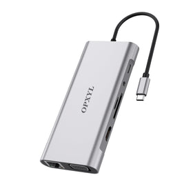 OPXYL hub front view showing ports and clean layout for versatile connectivity