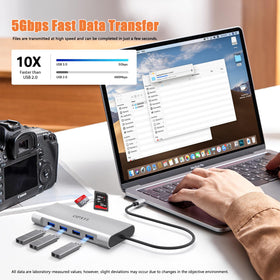 OPXYL hub with SD and TF cards inserted enabling fast photo and video transfers