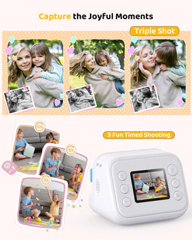 orantronx print slot with photo paper rolls showing mess-free thermal printing benefit