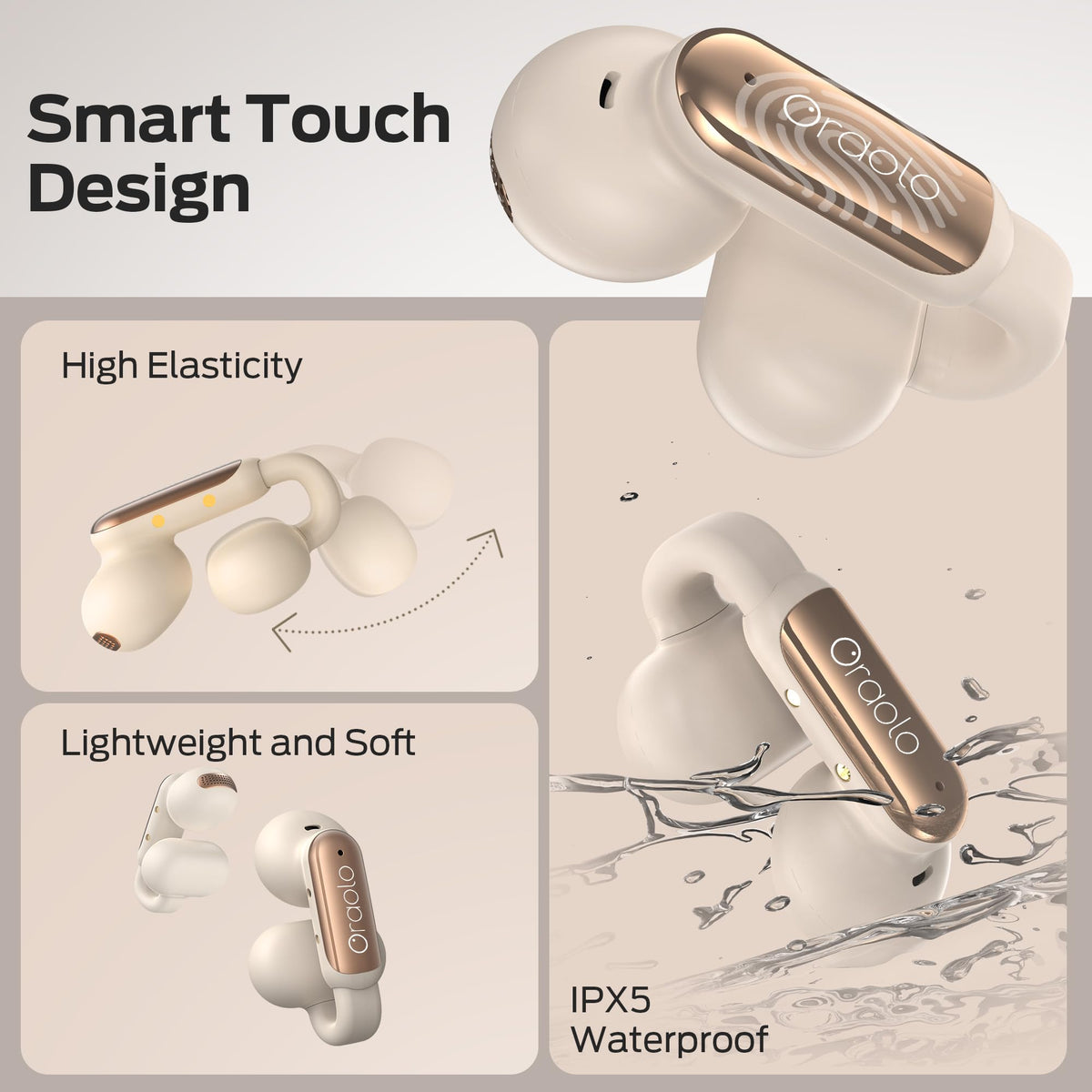 Oraolo Earbuds IPX5 sweat-resistance for workouts and outdoor use