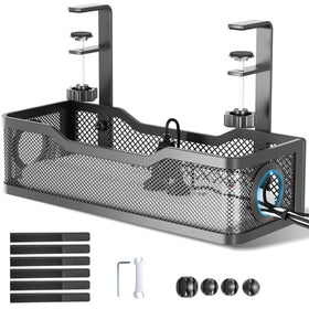Orapoke front view tray showing sleek black finish and space-saving benefit