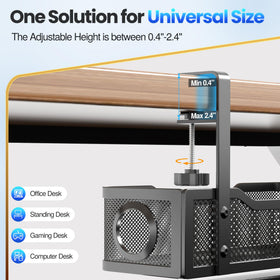 Orapoke internal view holding a power strip to keep cords off floor