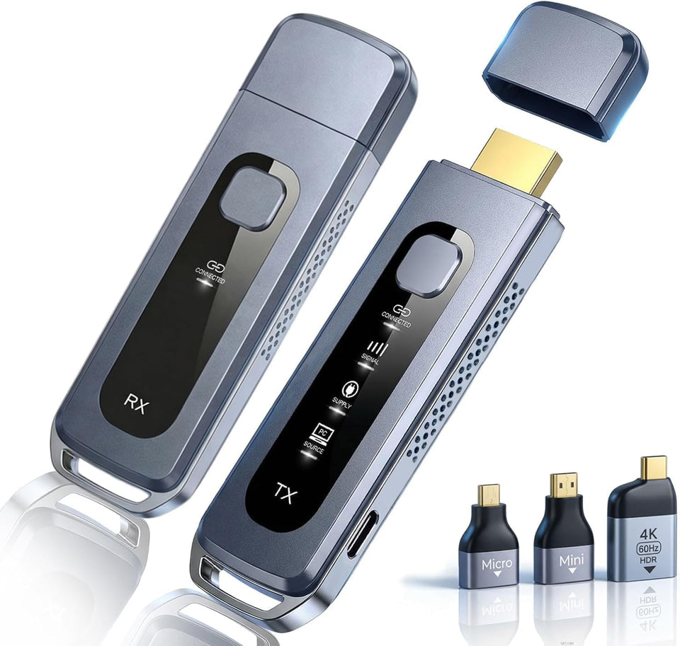 Oravins front view of transmitter and receiver showing compact design and portability
