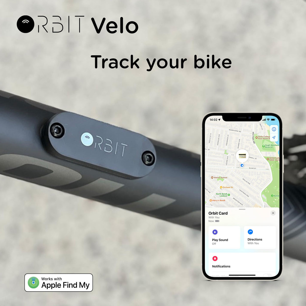 ORBIT Velo side profile highlighting slim shape and discreet mounting advantage