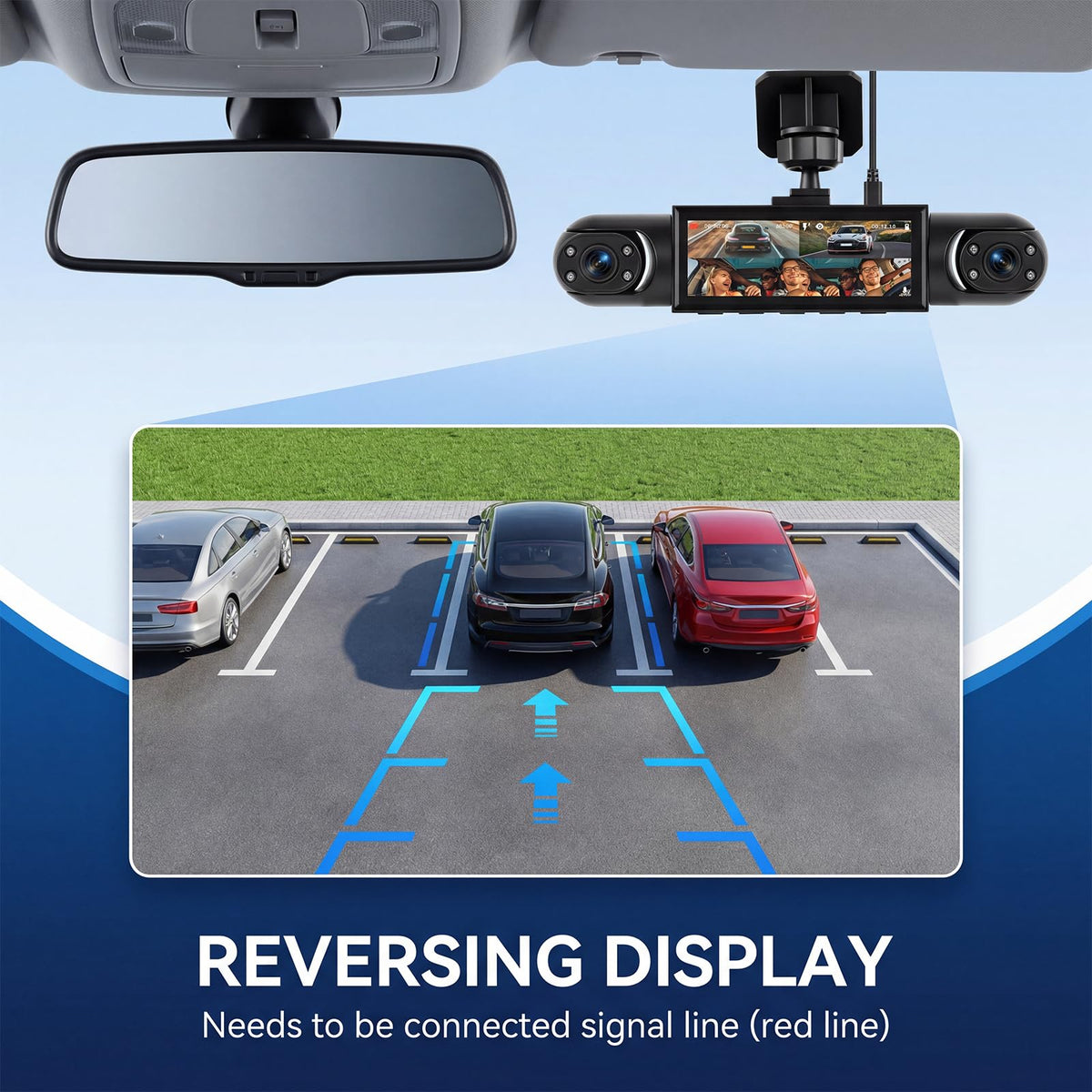 Orderich 3.16-inch screen display showing four-view split for situational awareness benefit