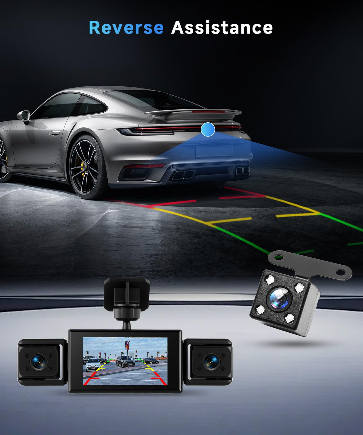 Orderich 3-inch IPS screen displaying four channels for instant monitoring benefit