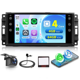 Orderich 4G+64G car stereo with 7-inch display enhances navigation and media in Jeep Wrangler