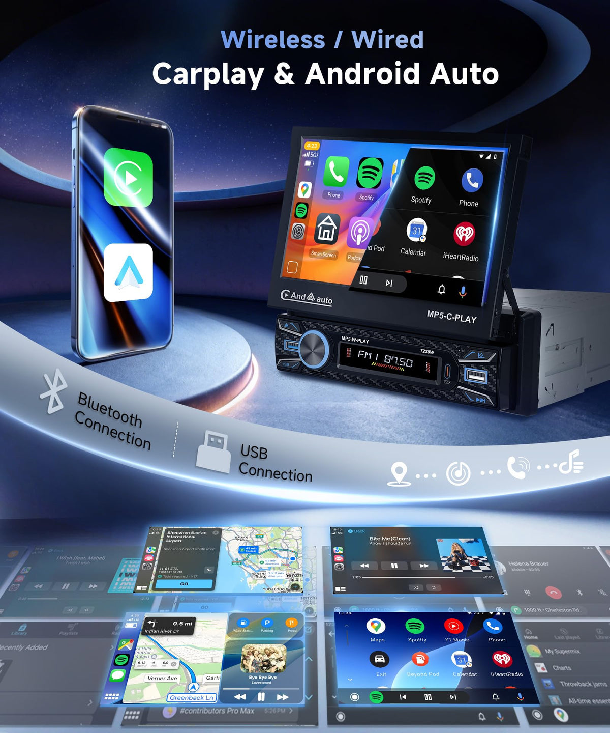 Orderich wireless CarPlay and Android Auto integration for effortless connectivity